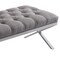 Armen Living Milo Bench in Brushed Stainless Steel finish with Gray Fabric LCMIBEGR - alternate 3